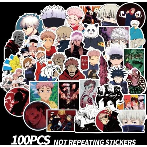 50/100pcs Anime Jujutsu Kaisen Sticker Back To Fight Stickers Waterproof DIY Refrigerator Skateboard Laptop Suitcase Decals
