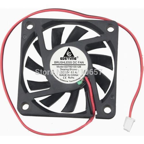 50 PCS LOT Gdstime DC 12V 6cm 60mm 60*60x10mm 6010S Cooler Motor Computer Brushless Cooling Case Fan 2Pin