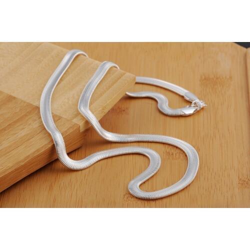 Promotion Sale 6MM Snake Chains Necklaces silver plated Chains Necklace Fashion Collane Jewelry ( Size: 6MM, 16-24inch)