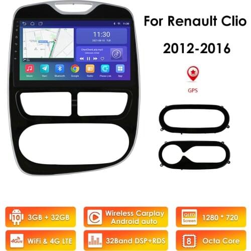 Octa-Core 4G Android 10.0 2 Din Car Radio GPS for RENAULT Clio 3 4 2012-2016 Multimedia 10.1 INCH Stereo Video Player Navigation
