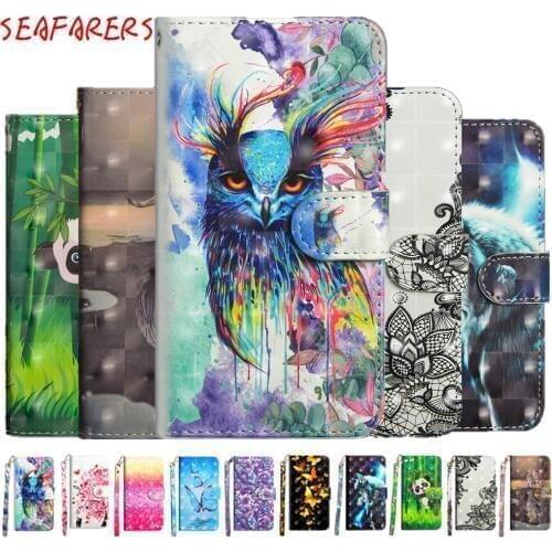 3D Painted Flip Wallet Case for Huawei Y7 / Y7 Pro 2019 Cover Stylish Book Phone Cover for Huawei Y7 Prime 2019 Enjoy 9 Case