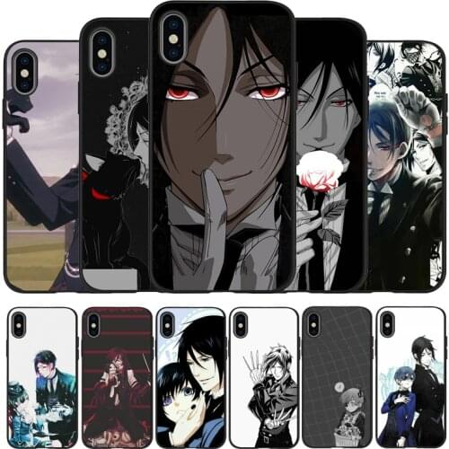 Black Butler Anime black Silicone Phone Case For iPhone 12 XR XS Max 5 5S SE 2020 6 6S PLUS 7 8 X 11Pro Max 11 Cover