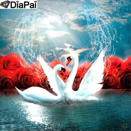 DiaPai 5D DIY Diamond Painting 100% Full Square/Round Drill "Goose flower" Diamond Embroidery Cross Stitch 3D Decor A23388