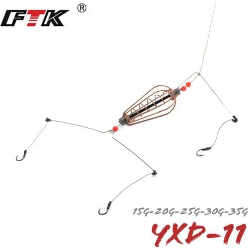 FISH KING 20g-45g Stainless Steel Fishing Rigs Hair Europe Feeder Group Fishing Lure Sinker Holder Hook