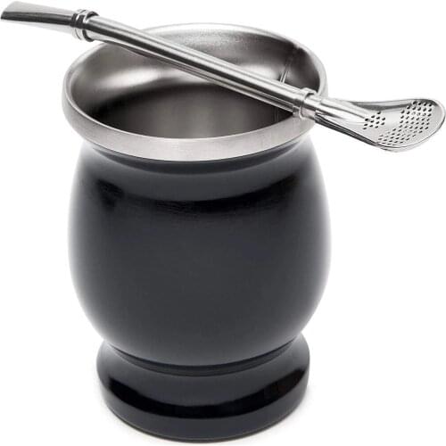Hot New Double-deck Mate Teacup Heat Insulation Cup 304 Stainless Steel Cup Water Cup Gourd Set Includes Cup With One Bombilla