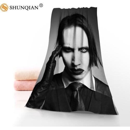 Hot Custom Marilyn Manson Towel Printed Cotton Face/Bath Towels Microfiber Fabric For Kids Men Women Shower Towels A7.24-1