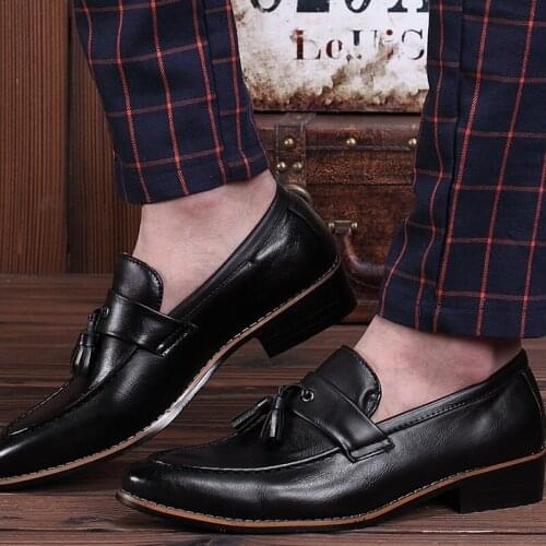 Italian Wedding Shoes Men Formal Coiffeur Loafers Men Dress Shoes Leather Brand Classic Shoes Men Elegant Sepatu Slip On Pria