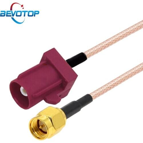 BEVOTOP SMA Male to Fakra D Male Plug GSM Antenna Adapter Extension Cable RG316 Pigtail RF Coaxial Jumper Cord 15CM~700CM
