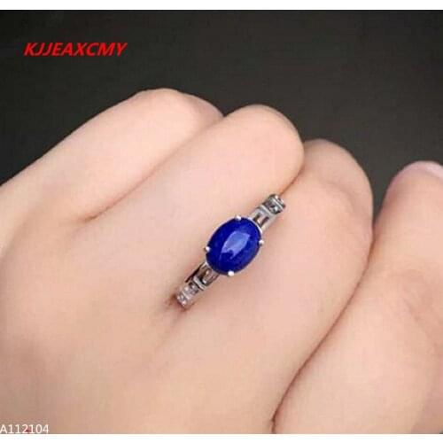 KJJEAXCMY Fine jewelry Fine 925 silver inlaid natural Afghan lapis lazuli female models ring