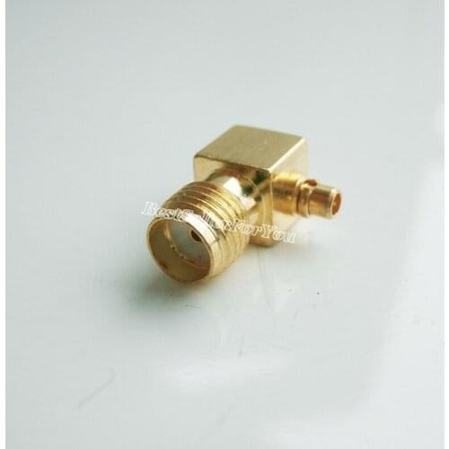 1Pcs SMA Female Jack To MMCX Male Right Angle 90 Degree RA Plug RF Coaxial Adapter ConnectorBrass