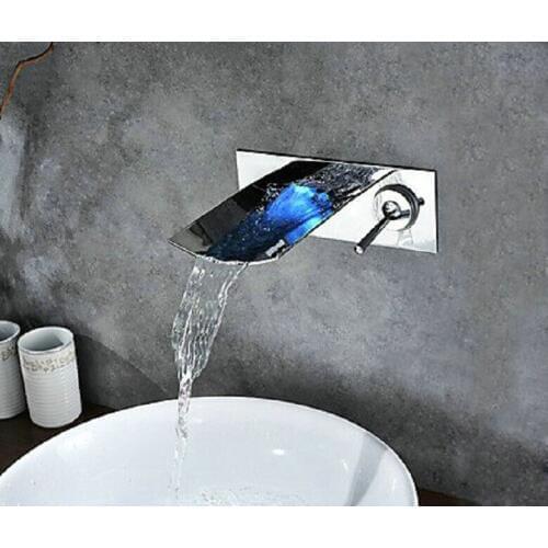 2015 Limited New Torneira De Banheiro The Art Of Waterfall Faucet Led Hydroelectric Basin Wall Leading Into Dark Water Falls