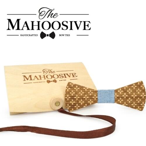 Mahoosive Camphor Wood Wooden Gravata Bow ties for men corbata cravate pour homme fake collar butterfly bowtie papillon muszka