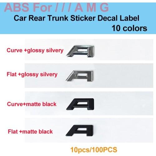 10PCS 100PCS ABS Letter Car Emblem Rear Trunk Sticker Boot Decal For Mercedes Benz for AMG Car Styling Black/Silvery/Red