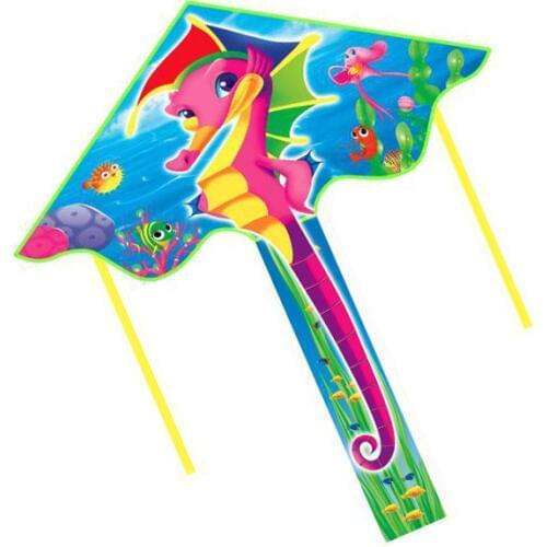 Wholesale Price 100Pcs/Lot 140cm/55inches Cartoon Dragon / Sea Horse Kite/ Animal Kites With Handle & Line