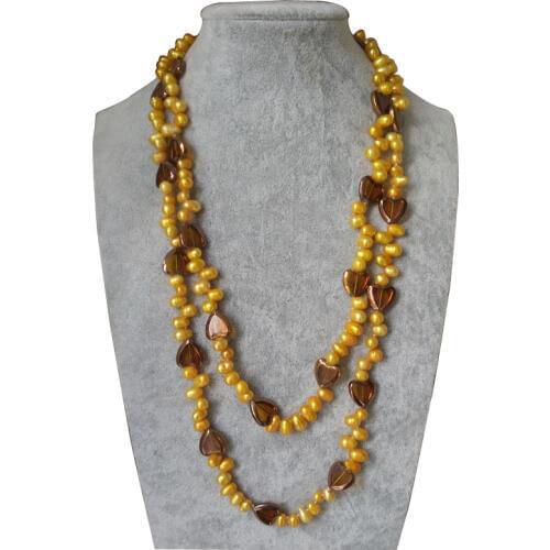 48 inches 6-7mm Dancing Raindrop Natural Cultured Freshwater Pearl Sweater Long Chain Necklace