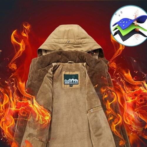 -20 Degree Winter Parkas Jacket Men Fleece Thick Warm Parkas Coat Male Military Hooded Collar Mens Parkas Big Size 6XL 7XL