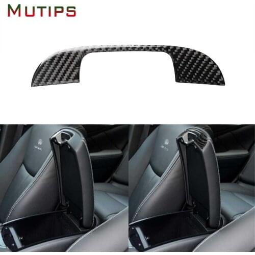 Mutips Car Seat Armrest Box Side Panel Trim Frame Cover Carbon Fiber Sticker Accessories Auto For Infiniti Q50 Q60 2013-2019