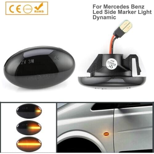 2Pcs For Mercedes-Benz Smart 450 & Benz W639 W168 W447 LED Side Marker Light Repeater Turn Signal Light Car-Styling