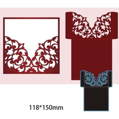11.8*15cm Hollow lace envelope Metal Cutting Dies and Stamps Stencil for DIY Scrapbooking Photo Album Embossing Paper Card