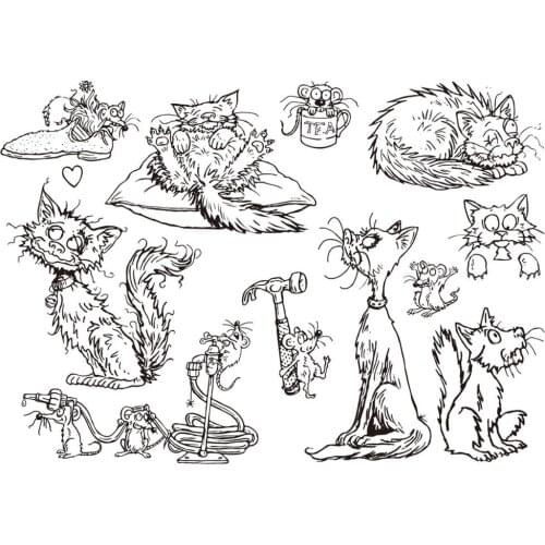 The cat and the mouse Transparent Clear Silicone Stamp/Seal for DIY scrapbooking/photo album Decorative clear stamp A10 98