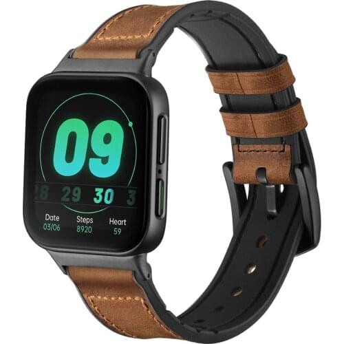 Strap For OPPO Watch 46mm Watchband genuine Leather+silicone Bands Buckle Belt Replacement Strap For OPPO Watch Bracelet