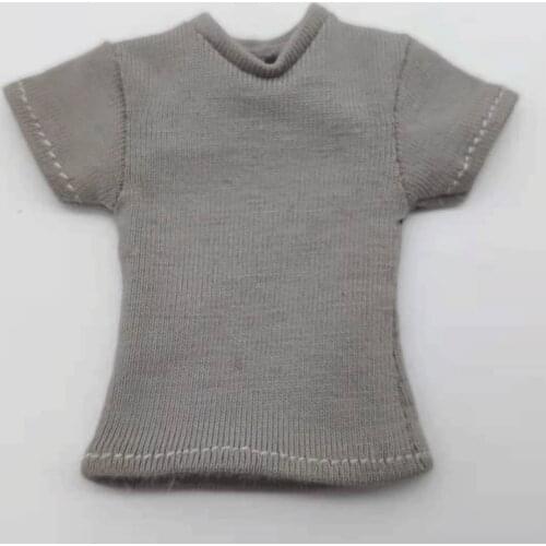 Grey 1/12 Scale T-shirt Model for 6" Figure Doll