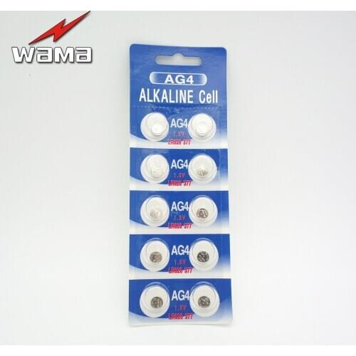 10x Wama AG4 LR626 377 1.5V Alkaline Button Cell Coin Battery Wholesale Factory for Disposable Calculator Toys New