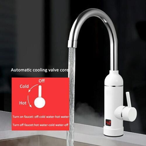220V Instant Electric Faucet With Temperature Display Hot Water Heater For Hot And Cold For Kitchen Bathroom 3000W