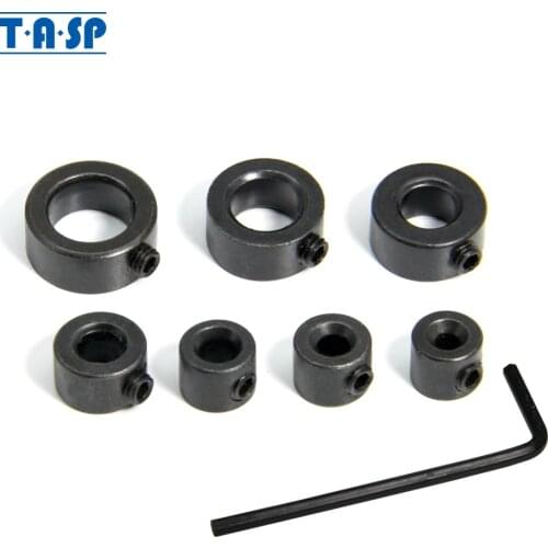 TASP 7pcs 3 - 12mm Drill Bit Depth Stop Collar Positioner Locator Woodworking Tools With Hex Wrench MDBK012