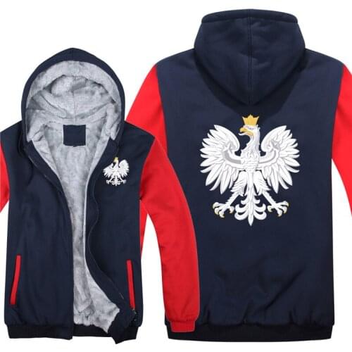 Poland Flag Hoodies Men Cool Coat Thicken The Coat Of Arms Of Poland Sweatshirt Mans Pullover
