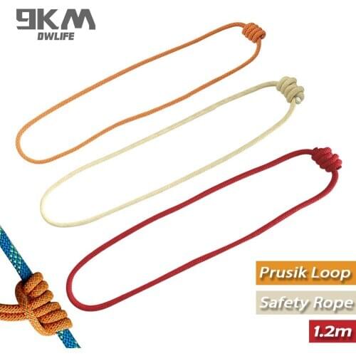 Rock Climbing Rope Prusik Loop Outdoor Mountaineering Safety Protection Accessories 6mm High Tensile Strength Wearable Durable