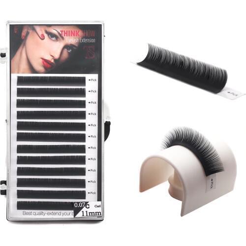 All Sizes Think Show False Eyelash Extensions Mink Black Material BCD Curls 8-5mm 1 Tray/Lot Individual Lashes