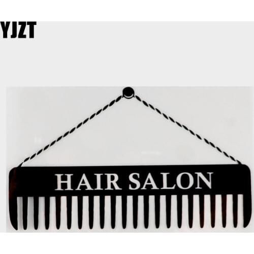 YJZT 15.4CM*9.2CM Hair Salon Sign Hairdresser Scissors Vinyl Motorcycle Car Sticker C22-0197
