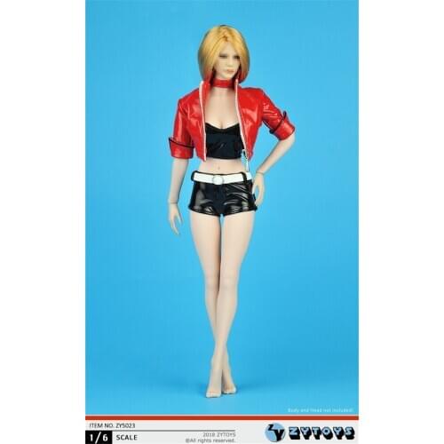 In Stock ZY5023 1/6 Scale Shorts Womens Short Leather Jacket Hot Pants Soldier Doll Clothes Set For Collection