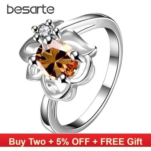 Crystal Party Rings for Women Bagues Femme Bijoux Anelli Ringen Aneis Anillos Mujer Crystal Korean Jewelry Wholesale Bayan Yuzuk