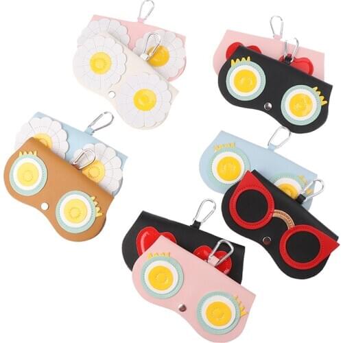 1PCS Portable Case PU Leather Sun Eye Glasses Box Fashion Women Animal Cartoon Cute Protection Bag For Eyeglass Sunglasses