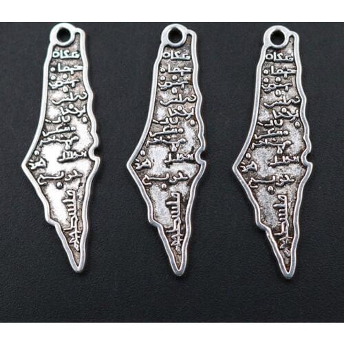 WKOUD 10pcs Silver Color Islamic Charm Ethnic Necklace Bracelet DIY Metal Jewelry Alloy Pendant For Jewelry Making A331
