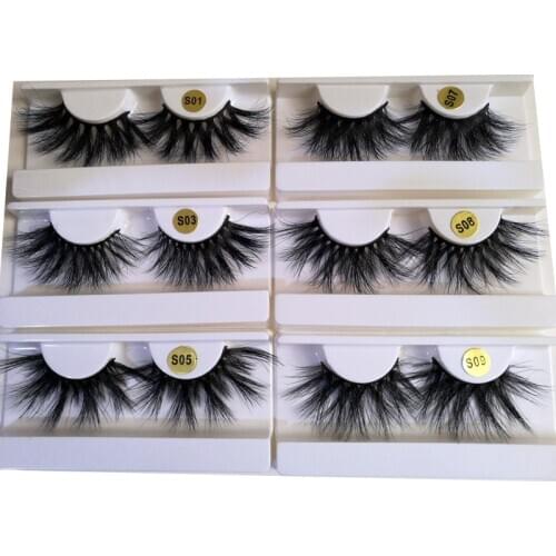 100% Mink Eyelashes False Eyelashes Crisscross Natural Fake lashes Length 25mm Makeup 3D Mink Lashes Extension Eyelash Beauty