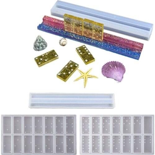 13MC 1 Set Epoxy Resin Domino Game Toy Mold Dominoes Storage Rack Silicone Mould DIY Crafts Jewelry Casting Tools