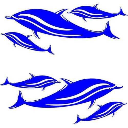 2 Pieces Dolphin Vinyl Decals Stickers for Kayak Canoe Fishing Boat Car Wall Waterproof Very strong and Durable