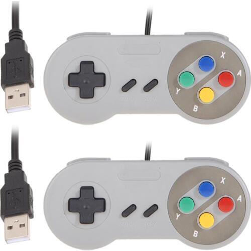 2pcs USB Wired Classic Computer Gamepads High Quality PC Gaming Controller Console for Windows/Mac/Nintendo SNES/Famicom Games