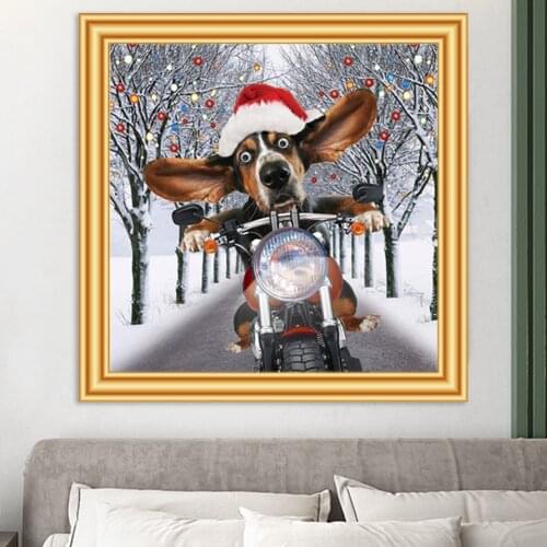 5D Diy Diamond Painting Animal Dog Cross Stitch Kit Full Drill Embroidery Mosaic Art Picture of Rhinestones Gift Home Decoration