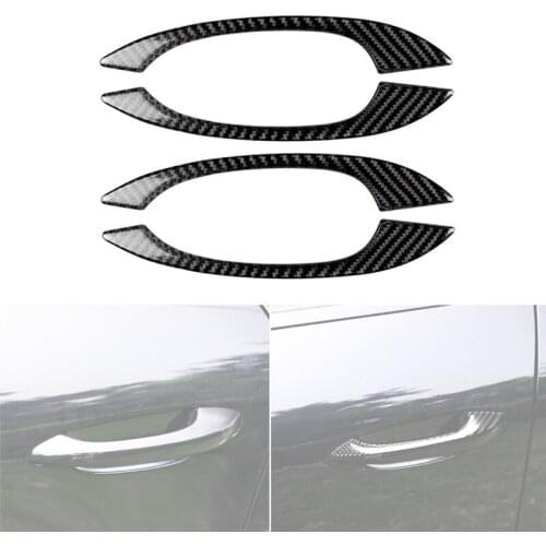 For Porsche Macan 2015-2018 Carbon Fiber Car Accessories Interior Exterior Door Handle Frame Decals Cover Trim Sticker