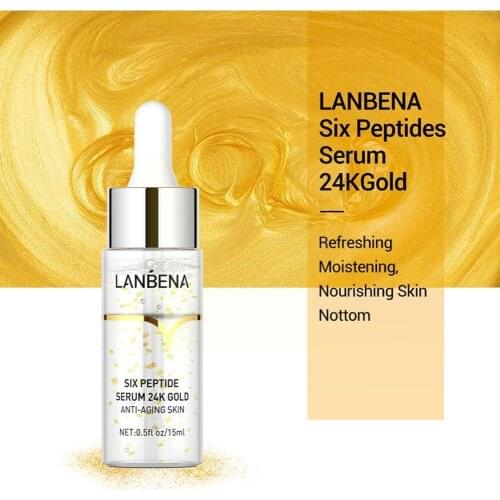 15ml24K Golden Hexapeptide Essence Essence Anti-wrinkle Skin Moisturizing Whitening Acid Hyaluronic Care Firming Anti-aging M1W0