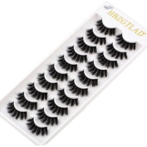 HBZGTLAD 10 pairs natural false eyelashes fake lashes long makeup 3d mink lashes eyelash extension mink eyelashes for beauty