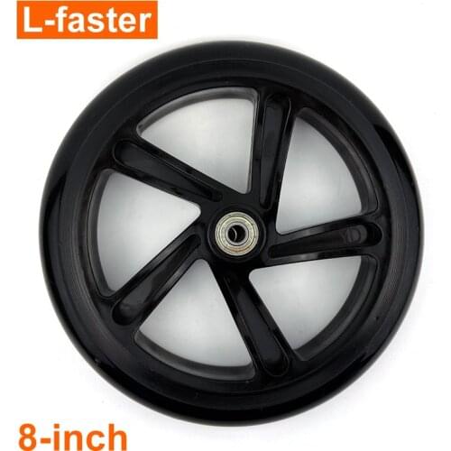 8" Adult Scooter Wheel With Bearings Kid Kickscooter PU Wheel No Need Air Trolley Wheel No Tyre Plastic Rolling Wheel