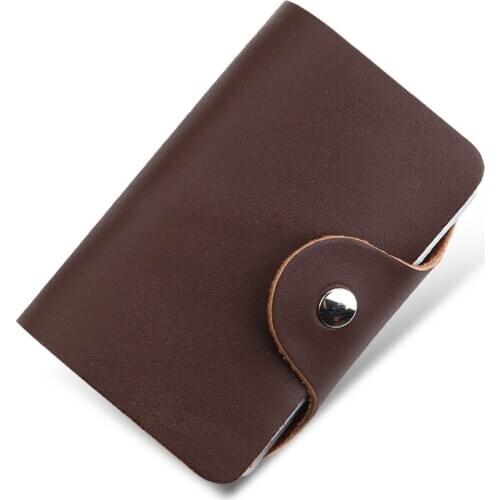 Card Holder Wallet Women Men housekeeper Card Cover Purse Hasp Genuine Leather Multi-card slot Credit Card Case