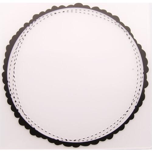 Round Frame Plastic Photo Album Decor Stencil Embossing Folders Transparent Making Paper Card Template DIY Scrapbooking 15*15CM