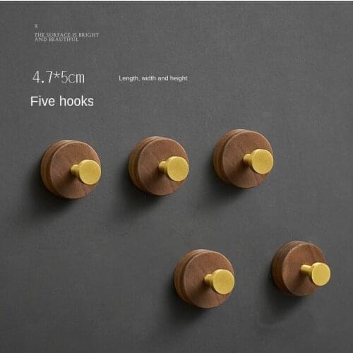 Black Walnut Coat Hooks Wall Hanging Coat Hooks Row Hooks for Hanging Towels in the Bathroom Household Accessories