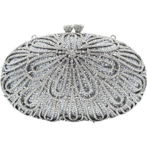 Fashion Shoulder Bags Cobblestone Flower lines Evening Clutch Bag Manual Crystal Crossbody Bags A509